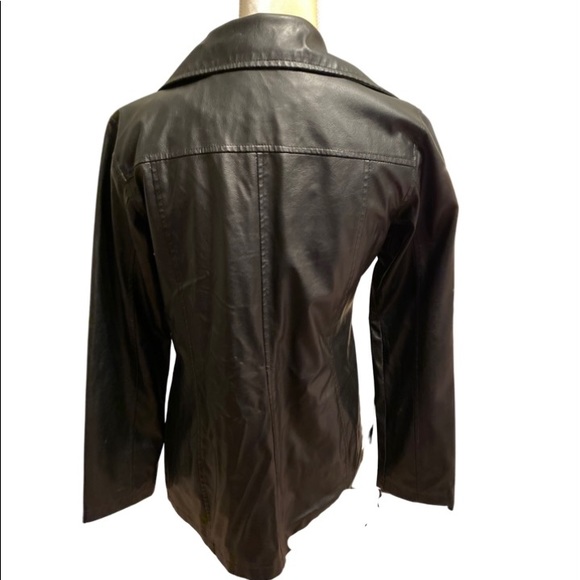 Wet Seal Faux Leather Jacket Lined 5 Button Front Closure Black Size M - Picture 6 of 6